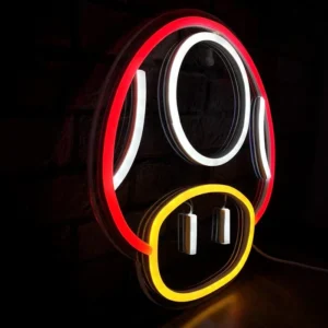mario mushroom neon light
