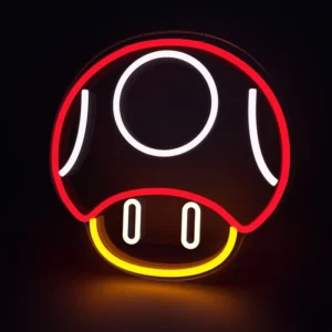 mario mushroom neon light