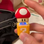 mushroom question block keychain