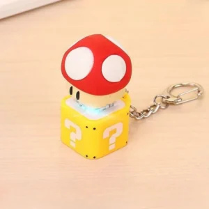 mushroom question block keychain
