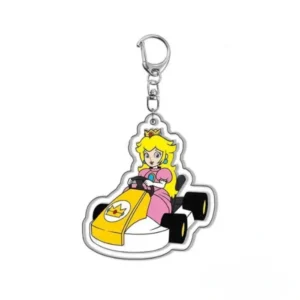 peach mario kart keychain