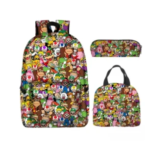 super mario characters backpack set