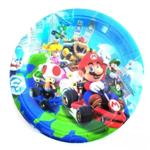 mario kart birthday plates