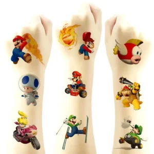 mario temporary tattoos for kids