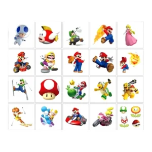 mario temporary tattoos for kids
