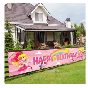 princess peach happy birthday banner