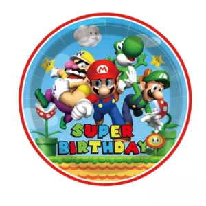 super mario birthday plates