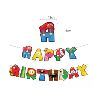 super mario bros birthday banner