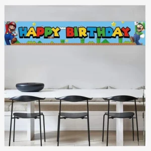 super mario brothers birthday banner