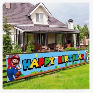 super mario brothers birthday banner