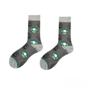 mario 1up mushroom socks