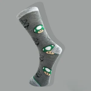 mario 1up mushroom socks