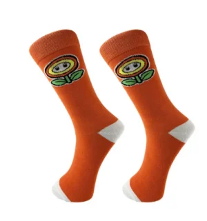 mario fire flower socks