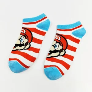 mario light blue and red socks