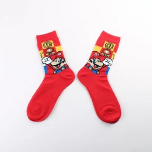 mario power ups retro socks
