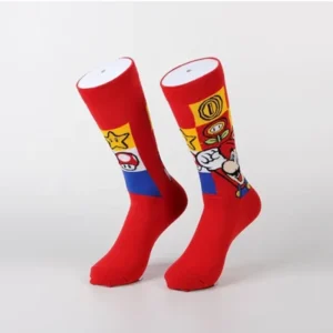 mario power ups retro socks