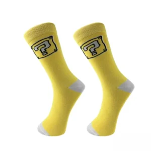 mario yellow question block socks