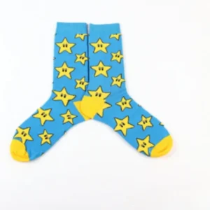 mario yellow stars socks