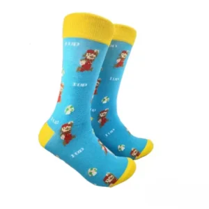 super mario bros blue and yellow socks